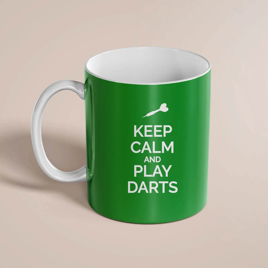 Keep Calm and Carry Darts Mug – 11oz Ceramic Coffee Cup - Throwline Darts