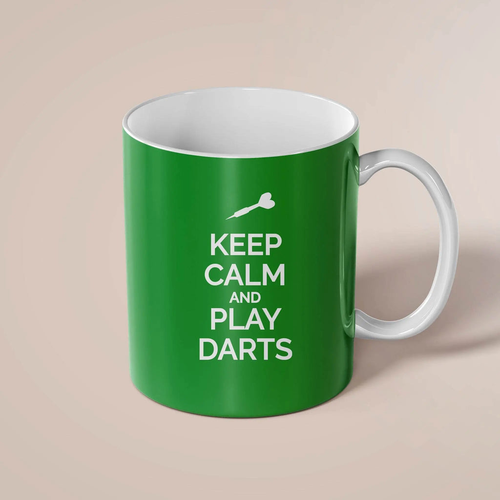 Keep Calm and Carry Darts Mug – 11oz Ceramic Coffee Cup - Throwline Darts