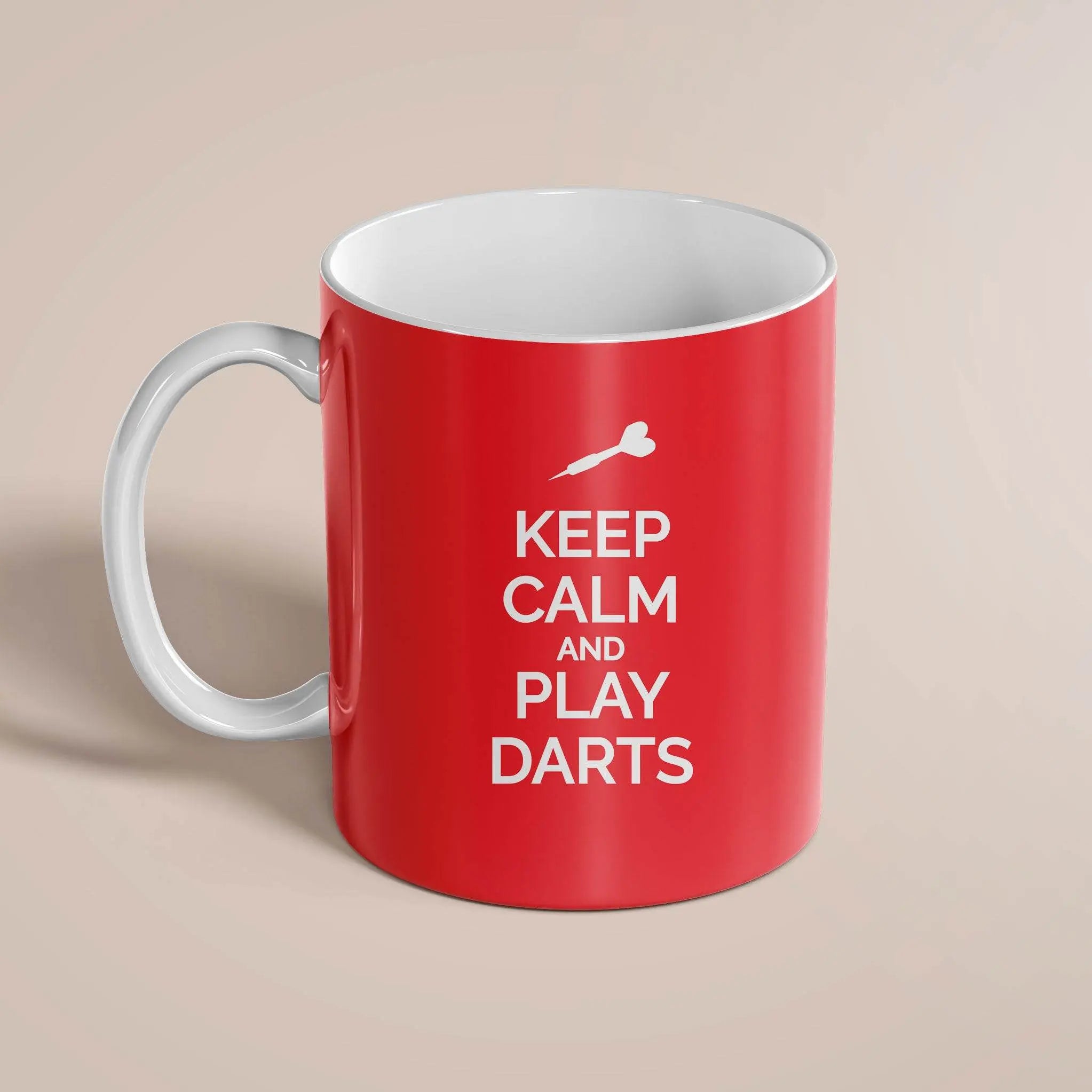 Keep Calm and Carry Darts Mug – 11oz Ceramic Coffee Cup - Throwline Darts