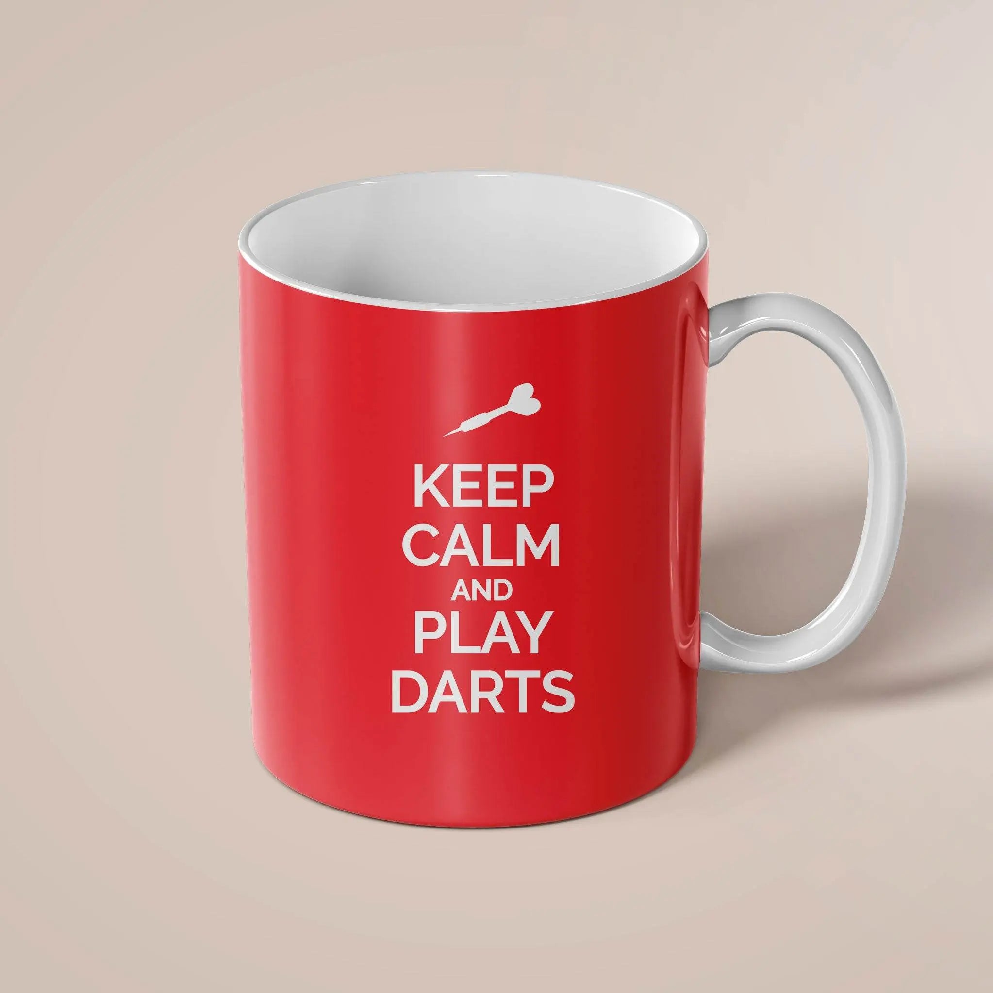 Keep Calm and Carry Darts Mug – 11oz Ceramic Coffee Cup - Throwline Darts
