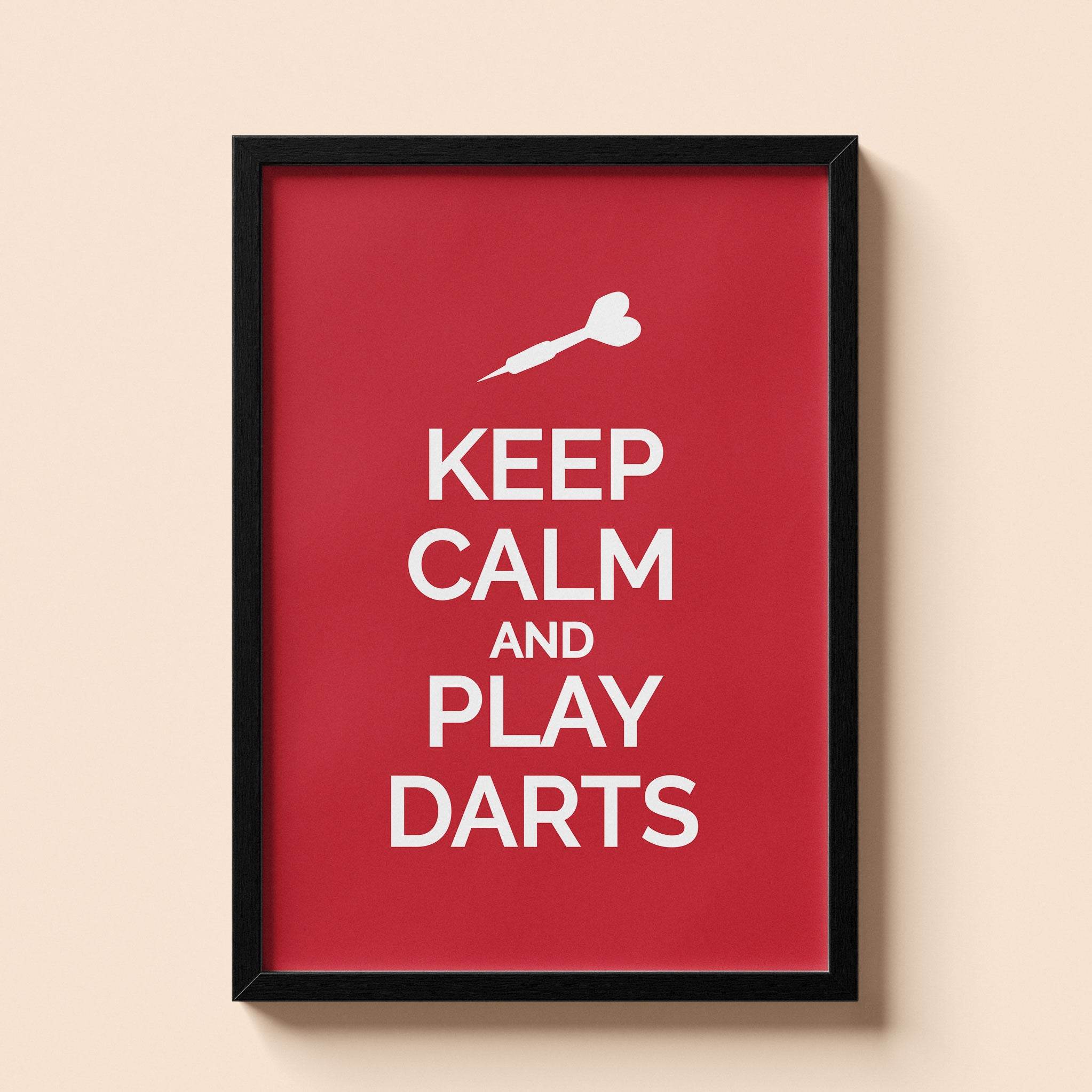 Keep Calm and Play Darts with Frame - Throwline Darts