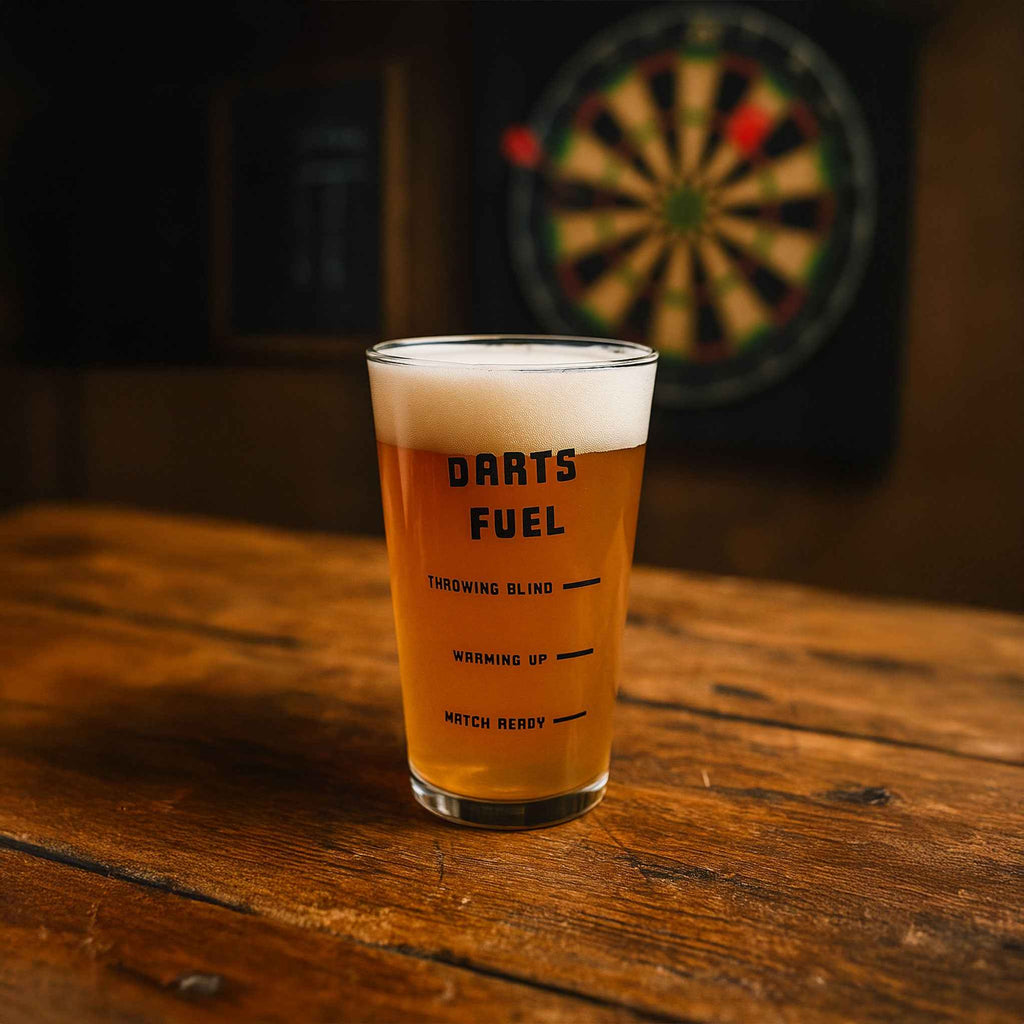 Fuel Your Darts Pint Glass 16oz