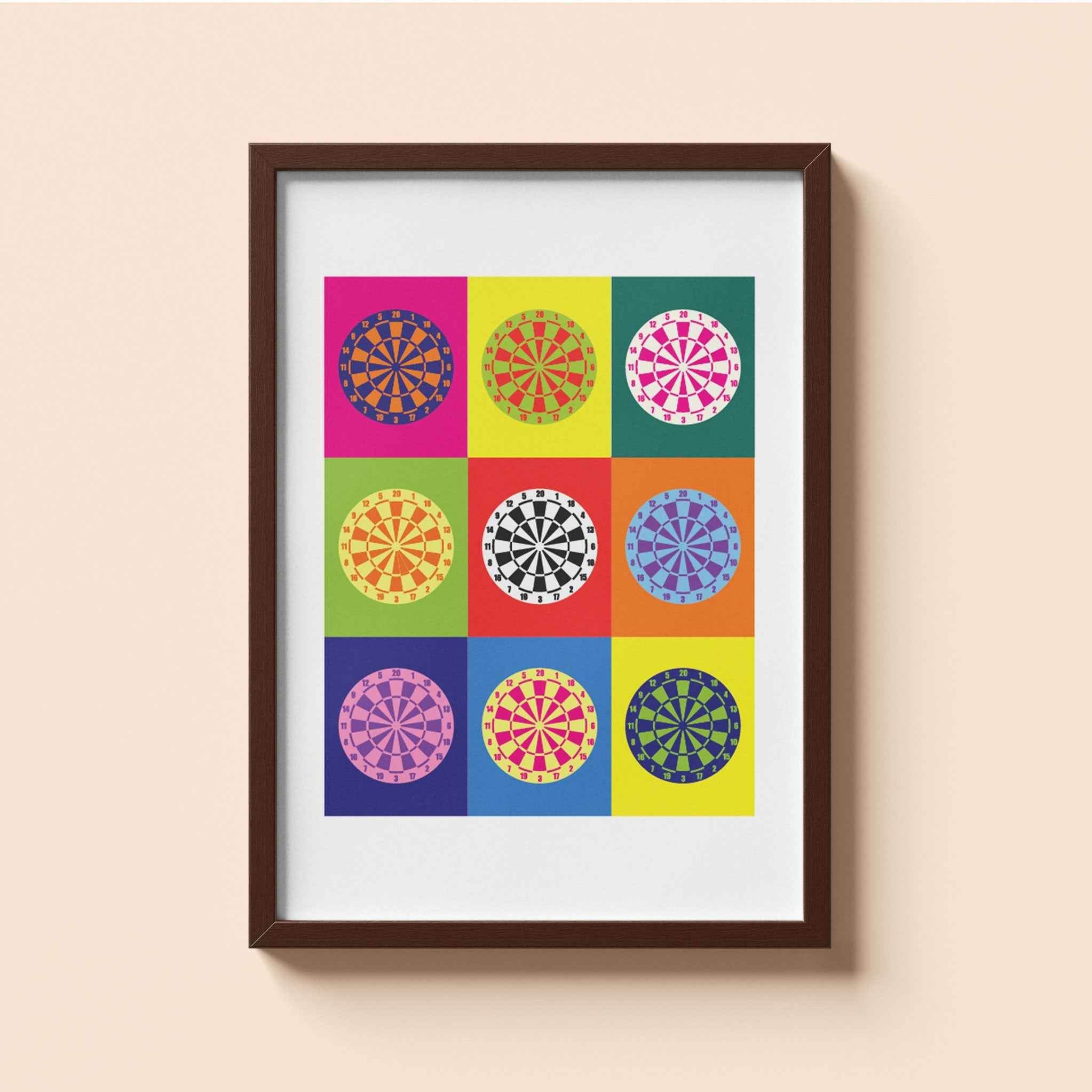 Darts Pop Art Wall Art with Frame - Throwline Darts