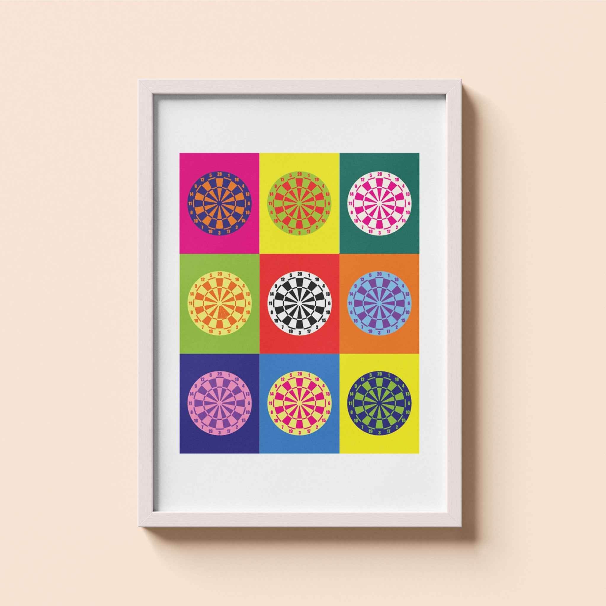 Darts Pop Art Wall Art with Frame - Throwline Darts